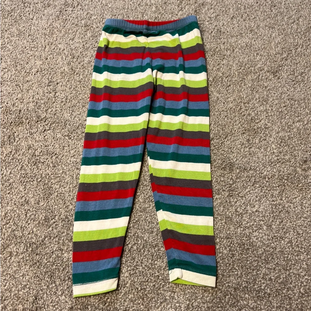 Kickee pants pajamas boys 3T green red stripes bamboo‎ stretch casual unisex - Picture 5 of 7
